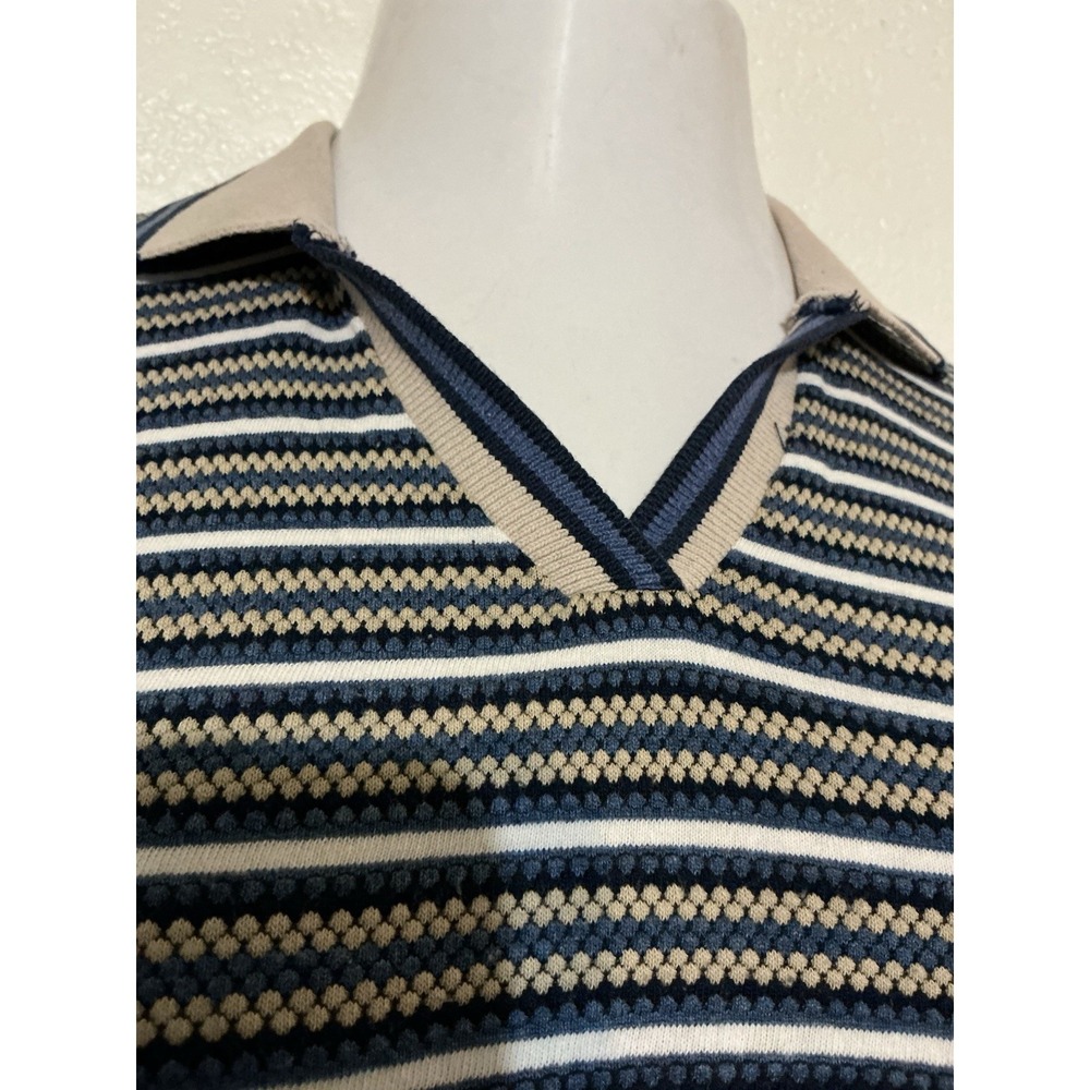 Jazz Sport California Womens M Textured Short Sleeve Top Strips 90s VTG - Picture 4 of 7